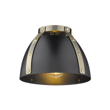 Golden 6928-FM AB-BLK - Wry Lighting Aldrich 1-light Flush Mount in Aged Brass